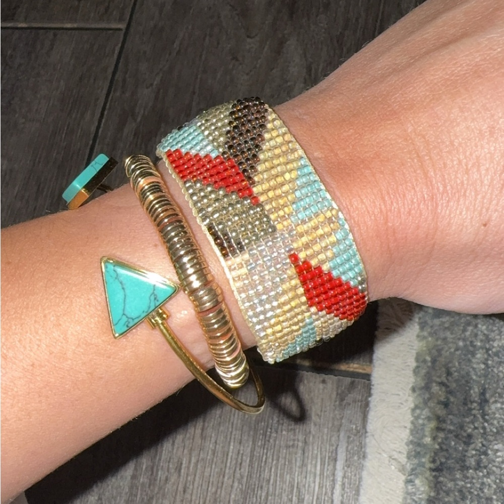 Victoria Emerson Gold and Turquoise Bracelet Set